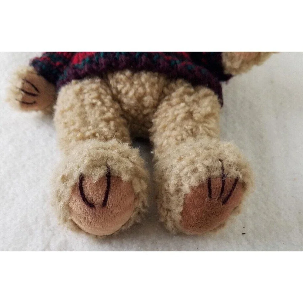 Stichler blonde bear plush‎ with multicolored sweater headband jointed legs